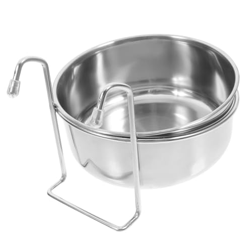 Ipetboom ステンレス製吊り下げペットボウル ペット用食器 給餌ボウル 餌入れ 飲み水用 猫犬用 便利なケージ設置 1set