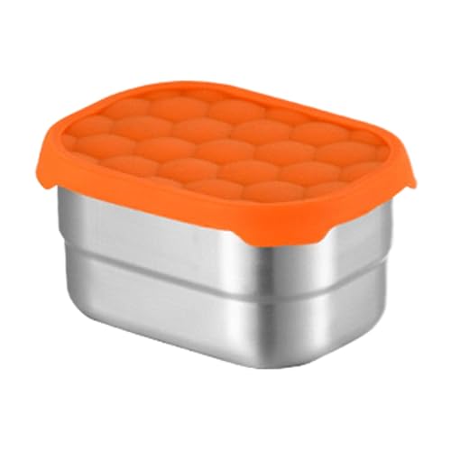 Kids Lugreria - Caja de aperitivos a prueba de fugas, lonchera de acero inoxidable, recipientes sellados para aperitivos y fugas con tapa de silicona, caja de comida familiar