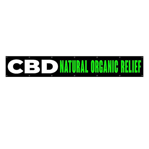 CBD Natural Organic Relief Extra Large 13 oz Banner Heavy-Duty Vinyl Single-Sided with Metal Grommets