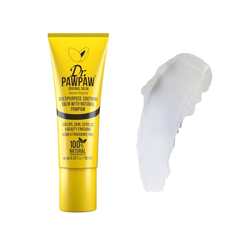 Dr.PAWPAW Original Balm 10ml Multi Purpose Natural Hydrating Lip Balm for Lips Skin Hair Cuticles and Nails Pawpaw Aloe Vera Olive Oil Vegan Moisturiser for Dry Sensitive Skin