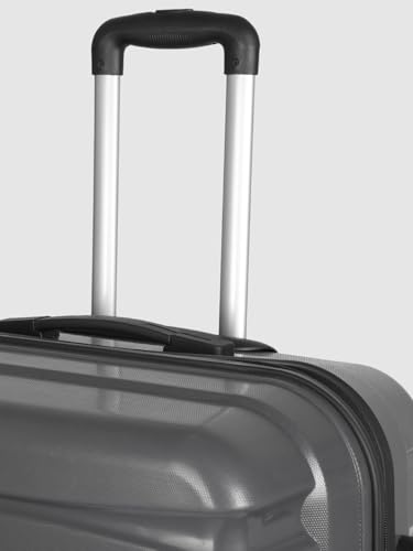 Image of Teakwood Unisex Trolley Bag for Travel, Hard Cabin Trolley Suitcase Bag, Numver Lock System 360 Degree 8 Rotating Wheels | Set of 3 (55, 65, 76 CM, Dark Grey)