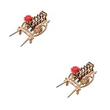 Brouette en bois décorative : légère et compacte, elle ne prendra pas beaucoup de place sur votre bureau, ornement de brouette artistique