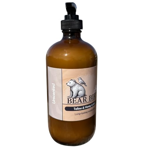 Bear Bird 100% Grass-Fed Tallow & Raw Honey Lotion with Olive Oil (UNSCENTED)