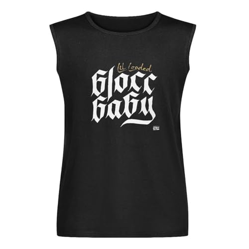 Lil Loaded 6Locc 6A6Y T Shirt Hip Hop Trap Rapper T-Shirt Memorial Comfortable Crew Neck Tee 100% Cotton Sleeveless Vest Tank Top Black M