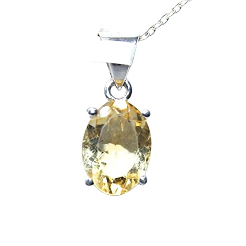 Jete Gelb Topas Anhänger Mit 925 Sterling Massiv Silber 14 X 10 MM Natürlicher Edelstein Anhänger Locketes für Damen Mädchen Weihnachten Thanksgiving Geschenk Schmuck