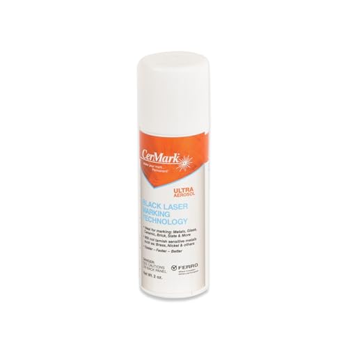 Cermark Ultra Aerosol Spray 2oz for Black Laser Marking. Great for Stainless Glass Slate Metal & Ceramic. Bonding Adhesive (2oz) (1)