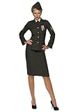 Smiffys womens Wartime Officer Costume, Green, L - US Size 14-16