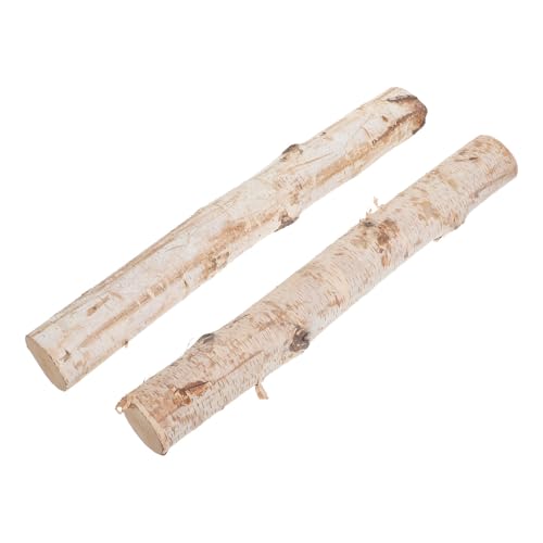 Healvian 2 Piezas Troncos Decorativos de Abedul Natural para Chimenea Interior Madera Ligera y Duradera para Manualidades y Decoración del Hogar de Longitud