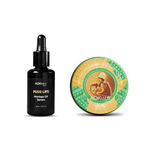 AOKlabs Pack Efecto Lifting Natural – Sérum de Moringa + Oro Africano Lifting | Rutina Antiedad con Acción Tensorial y Antioxidante | Piel Más Firme, Luminosa y Rejuvenecida