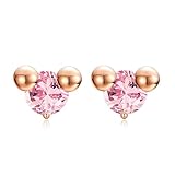 可愛いミッキー ピアス レディース イヤリング 誕生石 925純銀製 シルバー 金属アレルギー対応 シンプル(10月）