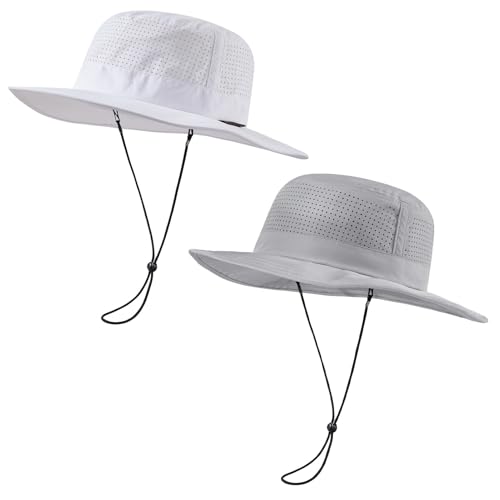 Image of UPF 50+ Bucket Sun Hat with Laser Perforated Mesh Cooling Adjustable Breathable Lightweight for Outdoor Men Women