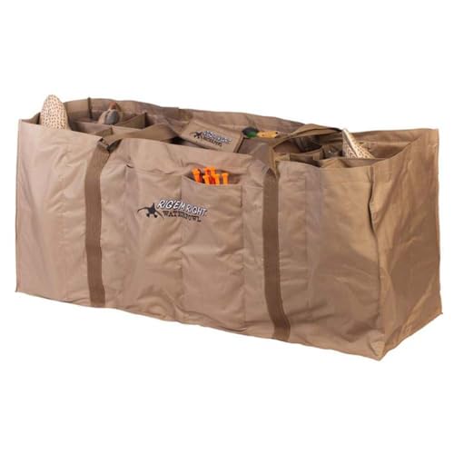 Rig'Em Right Waterfowl 12-Slot Full Body Duck Decoy Bag with Padded Adjustable Shoulder Straps, Cushioned Side-Panels and More - Holds 12 Large Full Body Duck Decoys
