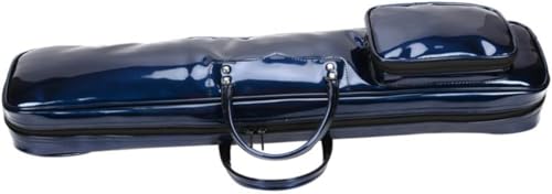 GoufuGui パテントレザー製竹笛バッグ 笛用収納ケース 横笛ソフトケース 88cm 厚手スポンジ竹笛バッグ 吹奏楽器用 ビリヤードキューバッグ フルートバッグ 鏡面仕上げ 防水・耐衝撃 管楽器に最適 ショルダーストラップ付き (長さ88cm,ダークブ