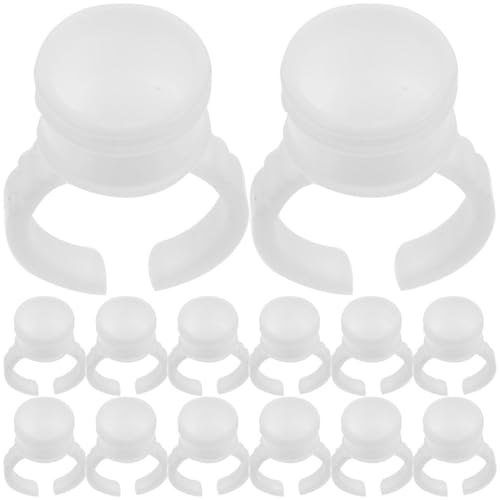 Alipis 200 Piezas de Anillos de Plástico Blanco para Pestañas, Soporte para Pigmentos y Tinta, Ideales para Salones de Belleza y Escuelas de Cosmetología