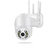 Camara WiFi Exterior Motorizada, Cameras de Seguridad WiFi 5MP HD, Camera WiFi Impermeable IP66 con Audio de Dos Vías，Visión Nocturna 50M en Color Detección de Movimiento Monitorización Inteligente