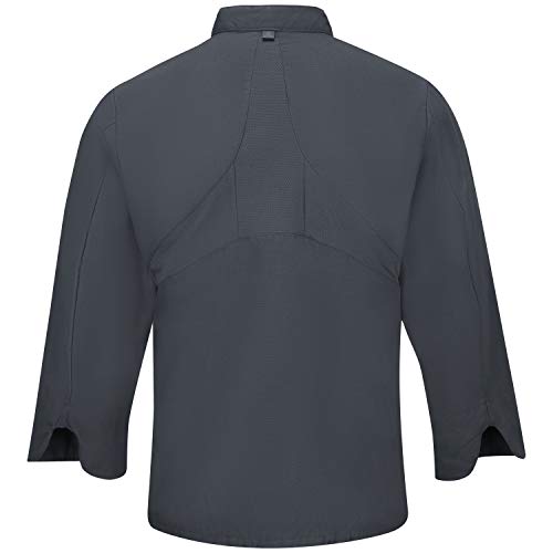 Image of Red Kap Men's Long Sleeve Ten Button Chef Coat with Mimix and Oilblok