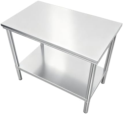 Stainless Table for Prep,Commercial Kitchen Worktable,Heavy Duty ...