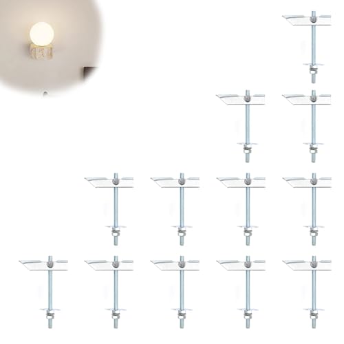 HERKINDNESS Tacos Pladur, 12 Piezas Tacos Pladur Gran Peso M6 X 100 mm, Tacos para Pladur con Arandelas y Tuercas, Apto para Techos Paredes Placas de Yeso