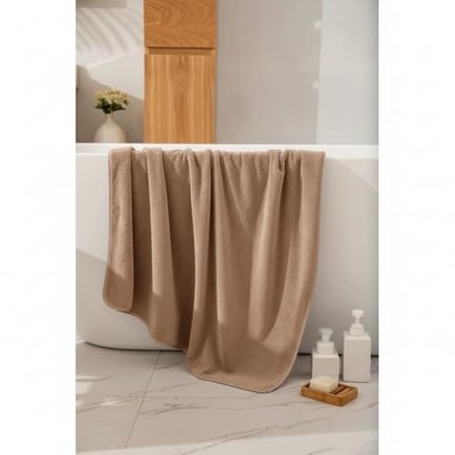 Image of Dribble Coral Fleece Microfiber Towel Set | Ultra Soft & Highly Absorbent Hand Towel + Bath Towel | 450 GSM Quick Dry Towels for Bathroom, Home, Gym & Travel (Pack of 2, Brown)