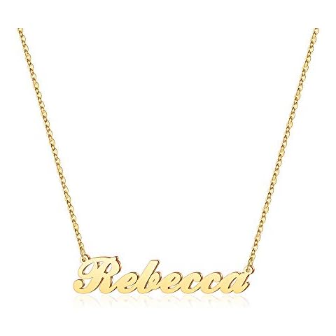 Hidepoo Custom Name Necklace Personalized - Stainless Steel Customized Name Pendant Necklace,Dainty Letter Name Necklace Chain Custom Personalized Jewelry Gifts for Women Girls, Metal Cover