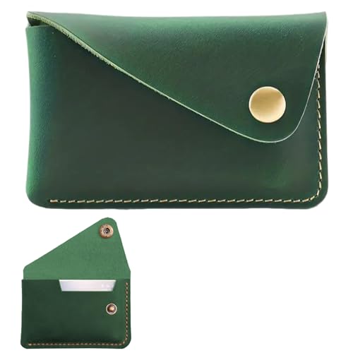 Sleek & Compact! Retro Leather Card Holders - 10.5cm x 7cm Slim Wallets for Men & Women, Ideal for Business & Daily Use (green)