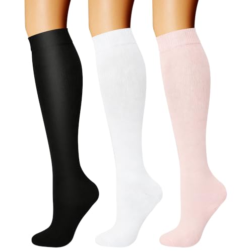 Image of CHARMKING Compression Socks for Women & Men Circulation (3 Pairs) 15-20 mmHg is Best Support for Athletic Running Cycling