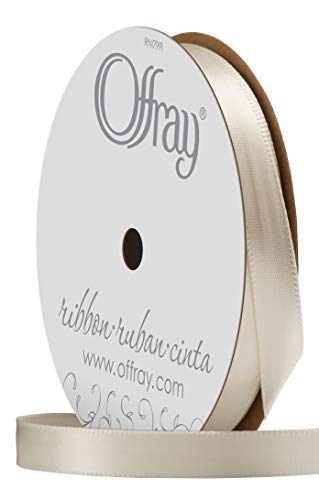 Image of Berwick Offray 070437 3 /8 inch Wide Single Face Satin Ribbon, Cream Ivory, 6 Yds