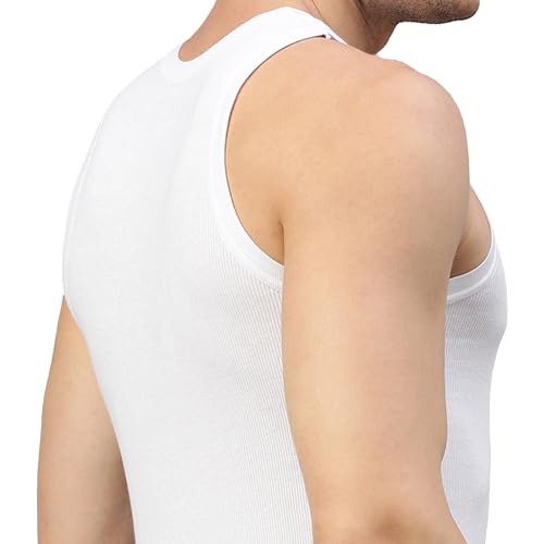 Image of sporto Macho Men's Vest | 100% Combed Cotton | U Neck Sleeveless Innerwear | Soft Hand Feel Comfort Fit | Good Absorbency | Everyday Wear | Color May Vary (Pack of 3)