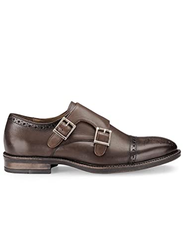 Image of TEAKWOOD LEATHERS Men Formal Monk Shoes Perfect for Semi Casual, Parties & Other Occasions Comfort, Durable Genuine Leather Monks Shoe for Men | SH MJ-57 P