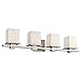 Kichler Tully 32" 4 Light Vanity Light with Satin Etched Cased Opal Glass Antique Pewter