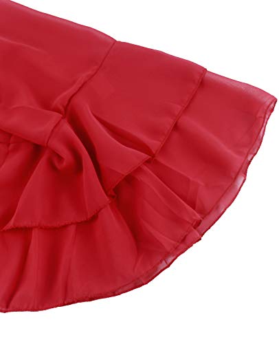 Women Swimsuit Cover up Chiffon Ruffle Beach Sarong Wrap Skirt Pareo2