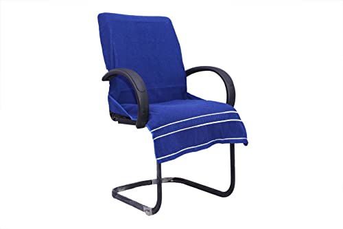 Image of ROMAN HOME 100% Superfine Cotton Solid Large Luxury Office Chair Towel with Tie Knot 450 GSM - (Pack of 1) Original Product AS PER Picture Shown (1, ch Blue)