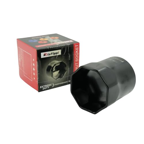 Image of 2-7 /8-Inch 8 Point Wheel Bearing Locknut Socket, 3 /4-Inch Drive, for Axle Nut Socket, Remove and Install Wheel Bearing Nuts, Carbon Steel, Powder-Coated (2-7 /8 inch 8PT, 3 /4 inch Drive)