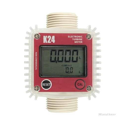 K24 タービンデジタルディーゼル燃料流量計ゲージ Voor Chemicalien Vloeibare 水超音波油流量計(Red)