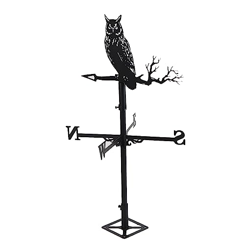 lihsong Stainless Steel Weather Vane D urable Retro Farm Scene Garden Stake Weather Vane Professional Measuring Tools (owl)