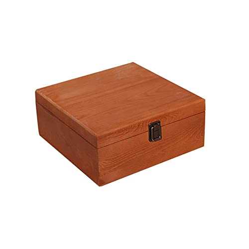Comparativas de Cajas organizadoras de madera para comprar online. 33 Caja de almacenamiento de madera, caja de baratija, caja de regalo y tesoro, estilo Vintage, contenedor rústico DIY, organizador para decoración del, marrón 23x23x10cm