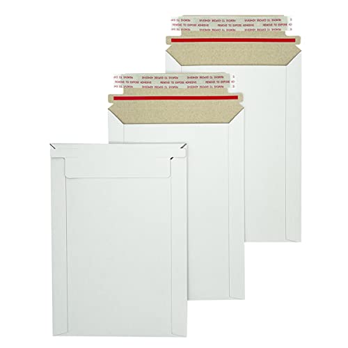 Burasari 22Pack White Rigid Mailers 9.25x11. 5 Inches - Can Keep Flat Cardboard Mailer, Suitable for Protecting Shipping Gift Cards, Invitations, Photos, Documents (22pcs white 9.25 * 11.5)