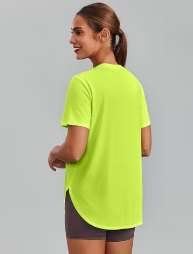 Image of PINSPARK Workout Tops for Women Short Sleeve Athletic Shirts UPF 50+ Quick Dry Running Outfits for Exercise Gym Hiking S-3XL