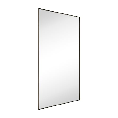 Image of TEHOME Oil Rubbed Bronze Bathroom Vanity Mirror with Squared Corners, 24x36'' Dark Bronze Rectangle Stainless Steel Metal Framed Mirror for Bathroom
