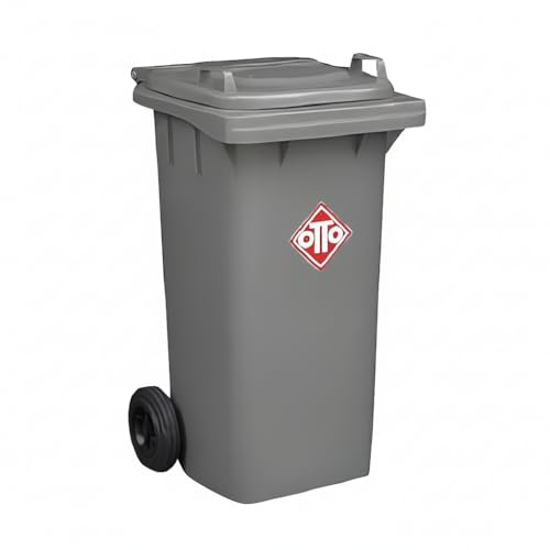 Image of OTTO Plastic Manual-Lift Garbage Waste Dustbin with Wheels 120 Ltr Grey