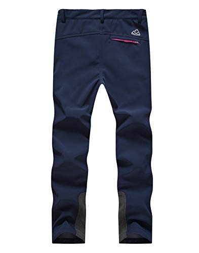 donhobo Hosen Damen Wanderhose Wasserdicht Softshellhose Outdoorhose Winddicht Warm Gefüttert Winter Skihose Snowhose Trekkinghose (Dunkelblau,M)