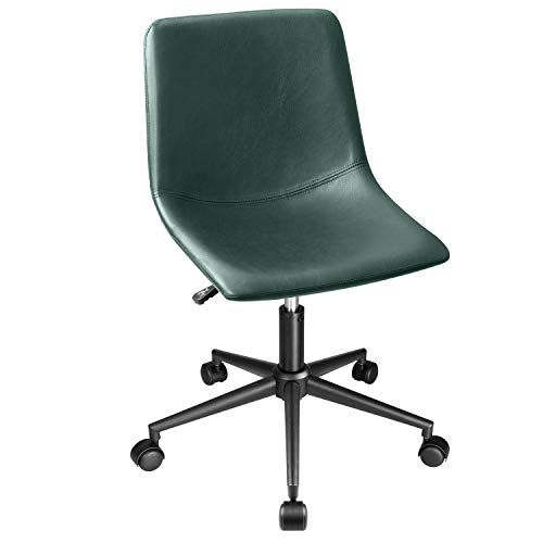 Homall Mid Back Office Chair Pu Leather Computer Desk Chair Adjustable Swivel Task Chair Armless (Green) #TOP24