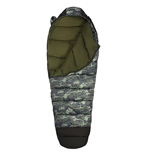 Kefi Outdoors Army Sleeping Bag for Adults up to 6'2'ft | 0 to -10°C Lightweight Waterproof Winter Sleeping Bag | Best for Backpacking Camping Expeditions Mountain Hiking Traveling (Camo0)