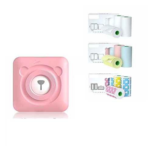 Image of Thermal Photo Printer Wireless Portable Label Maker Barcode Sticker(Pink 9 Paper)