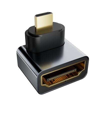 Eanetf 8K Right Angle HDMI Adapter 270 Degree Male to Female Fixed Low-Profile Micro HDMI Connector for Camera Camcorder - 8K@60Hz 4K@120Hz