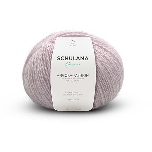 Superfeine Angora Wolle zum Stricken und Häkeln I 80% Angora & 20% Polyamid I 25g / ca. 112m Rosa I Angora-Fashion Garn für Schal, Mütze, Handschuhe, Pullover und Tücher