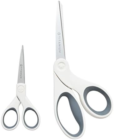 Westcott 8" Bent and 5" Straight Titanium Bonded Craft Scissors, Combo Pack (16378)