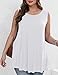 JollieLovin Plus Size Womens Long Tunic Tank Tops Sleeveless Crew Neck Flowy Swing Shirts(Large,White)