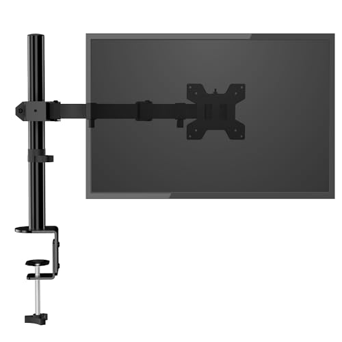 WB West Bayou Single Monitor Arm for 1332 Screens Adjustable Monitor stand with 16 Max Height Fits VESA 75/100mm Single Monitor desk Mount Holds up to 22lbs with Clamp & Grommet Base