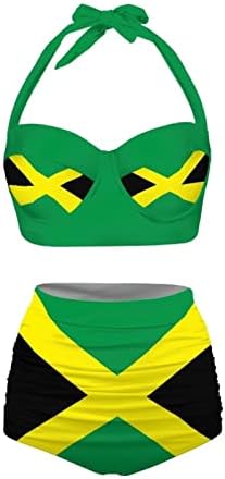 Biyejit Women Two Piece High Waisted Bikini Set Swimsuits Halter Tummy Control Bottoms Bathing Suits S-XXL